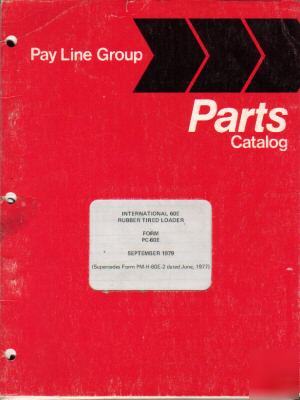 International rubber tired loader 60E parts catalog