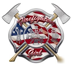 Firefighters girl decal reflective 6