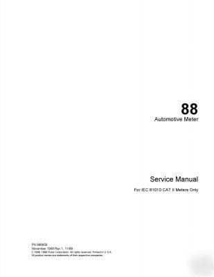 Fluke 88 & 88 v user + oper & service manual