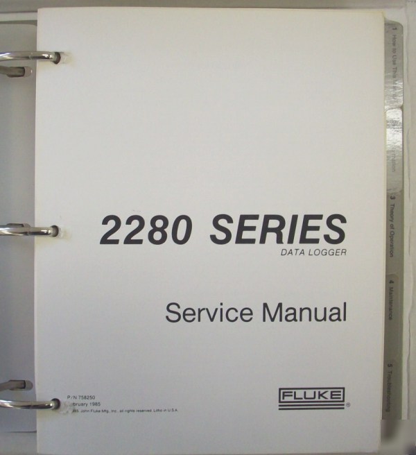 Fluke 2280 series data logger service manual - $5 ship 