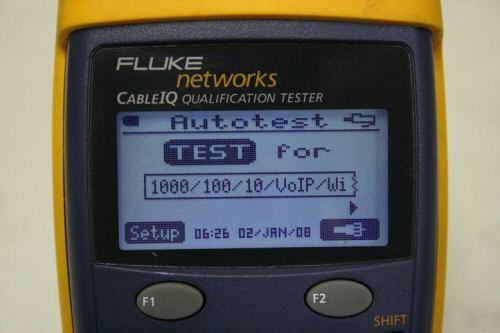 Fluke cableiq qualification tester 10/100/1000/voip