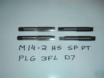 New m 14-2 4 plug taps hs 3 flute sp vermont 