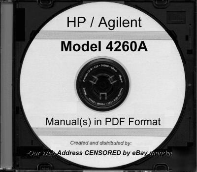 Agilent hp 4260A service and operation manual HP4260A