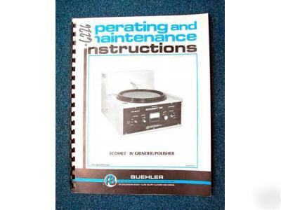 Buehler operating and maintenance instructions