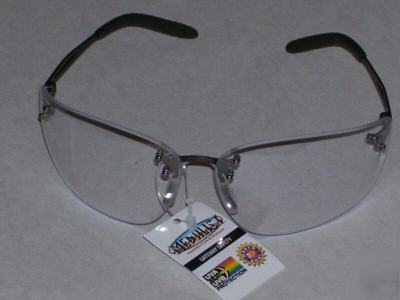 Medalist safety glasses clear lens - bronze metal frame