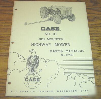 Case 31 side mounted highway mower parts catalog manual