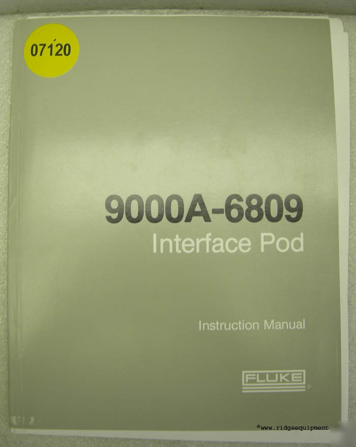 Fluke 9000A-6809 interface pod operating service manual