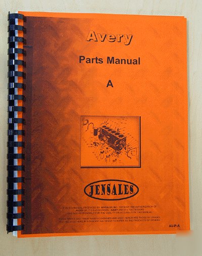 Avery a parts manual (av-p-a)