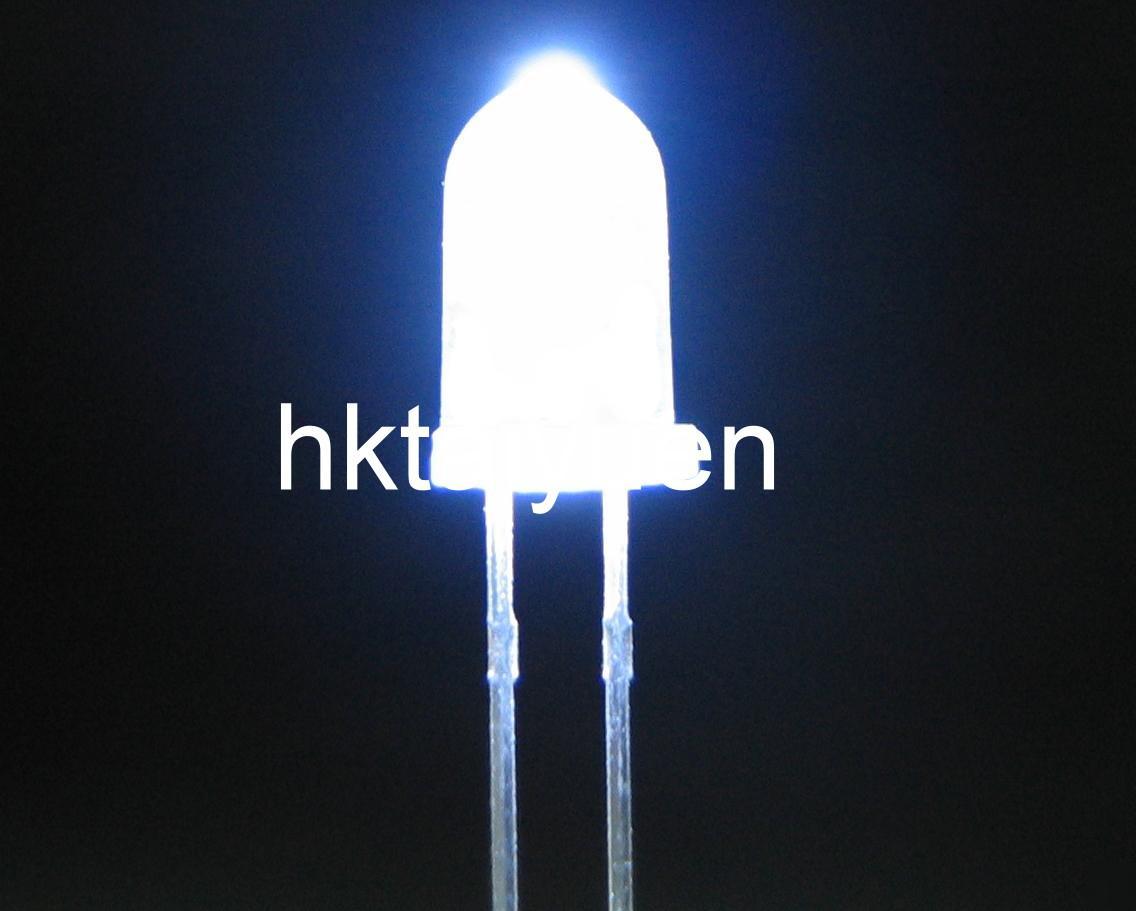 100X white 5MM led 5000MCD bulb lamp free resistors