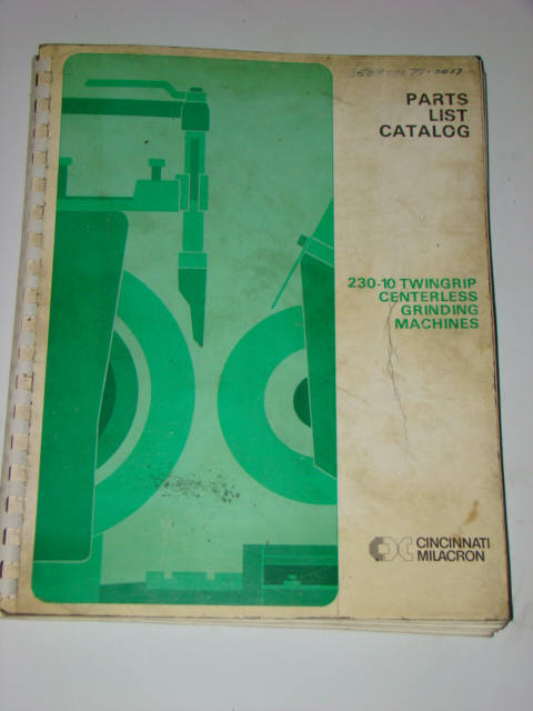 Cincinnati milacron 230-10 parts catalog V881