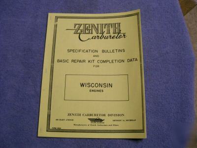 Wisconsin zenith stromberg carb service repair manuals