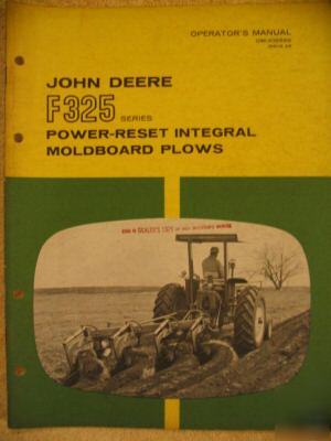 John deere F325 f 325 moldboard plow operator manual