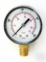 50MM pressure gauge base entry 0-400 psi air and oil