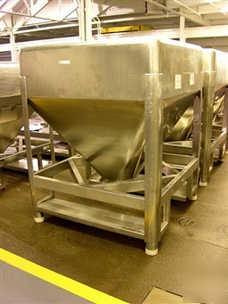 Used: b&g tote, 45 cu ft, sanitary stainless steel cons