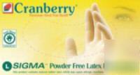 10 pck sigma powder-free latex exam gloves (cranberry)