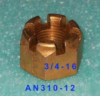 Hex castle nut 3/4-16 AN310-12 cadmium plated - nuts