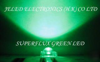 NEW300X superflux green 5MM r/h led lamp 15,000MCD f/s