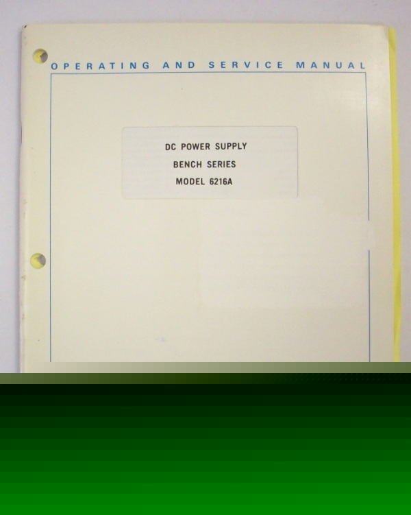 Hp 6216A power supply operating and service manual
