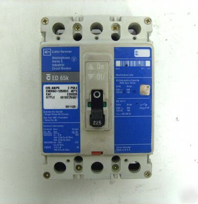 Cutler-hammer circuit breaker ED3225 225A 240VAC 3P 