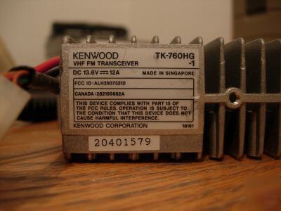 Kenwood tk-760HG vhf fm transceiver