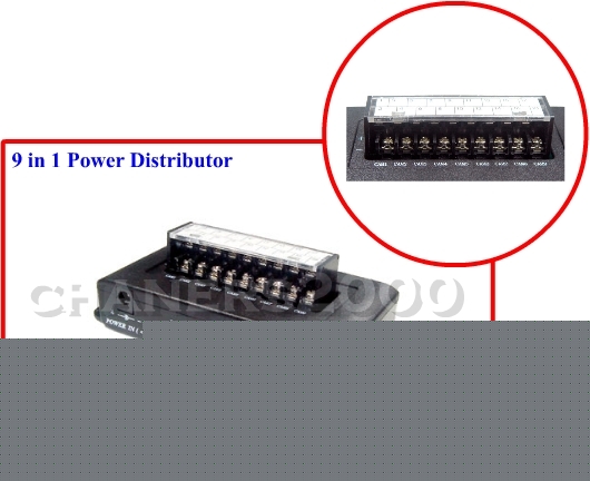 1 to 9 output power distributor, security, cctv, camera