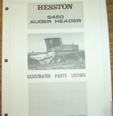 Hesston 6450 auger header parts catalog