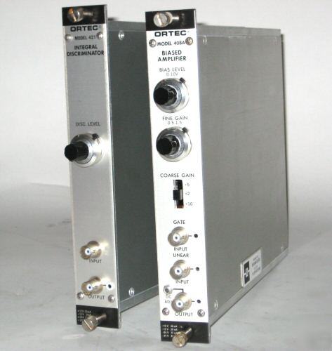 Ortec model 408A biased amplifier and 421 discriminator