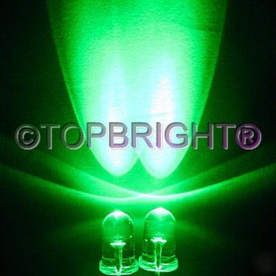 New 1000PC megabright green led 5MM 40,000MCD free r&sh