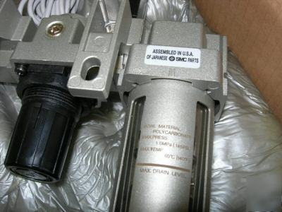 New in box smc pneumatics unit: NAF3000, NAR2500, X201