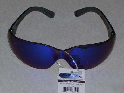 Starlite safety glasses blue mirror lens - size small