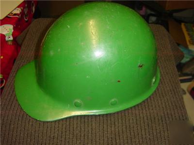 Vintage msa skullgard hard hat green miner tva mill