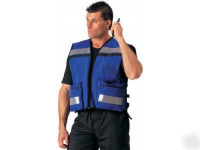 Blue reflective safety vest for emt ems police traffic