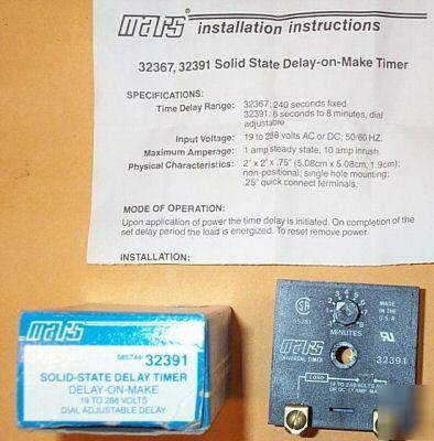 Mars 32391 solid state delay timer 