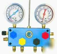 New tif 4WAY refrigerant gauge set-R12 glycerine gauges 