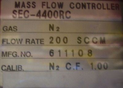  stec mass flow controller sec-4400RC N2 200 sccm