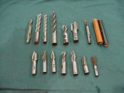 Lot of 14 hss end mills