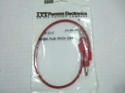 New itt pomona b-12-2 patch cord banana red plug 