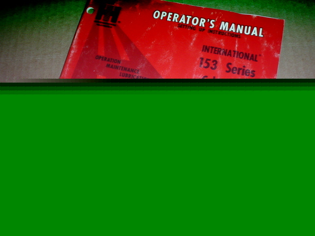 Ih 153 cultivator operator manual