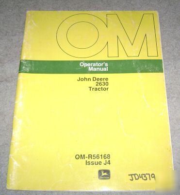 John deere 2630 tractor operators owners manual jd book