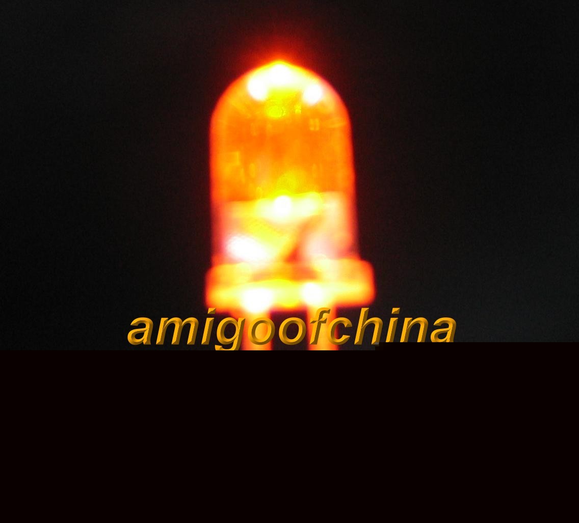 100X 5MM orange 5000 mcd led bulb light free resistors