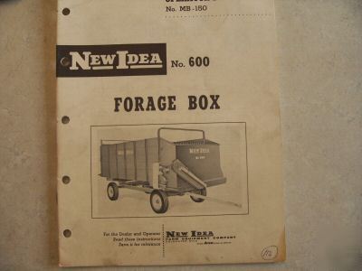 New idea no 600 forage box manual great shape $30