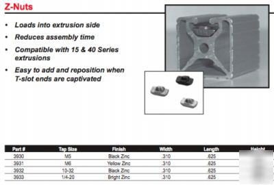 New 13 #3932 z-nuts (10-32) for 8020 (80/20 inc)