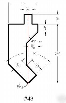 Press brake die tooling gooseneck punch #43 x 27