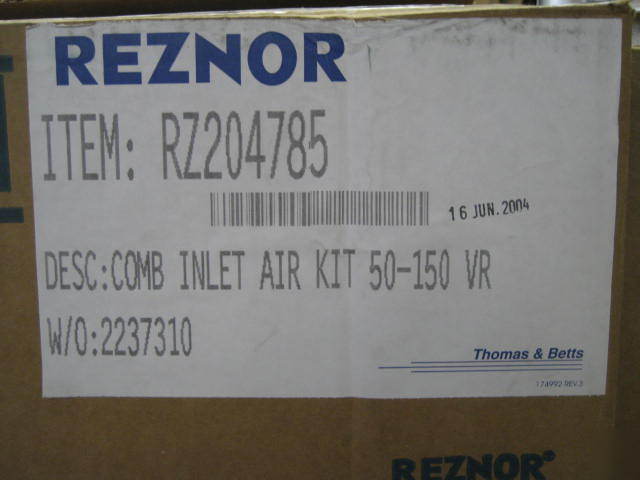 Reznor combo inlet air kit 50-150 vr