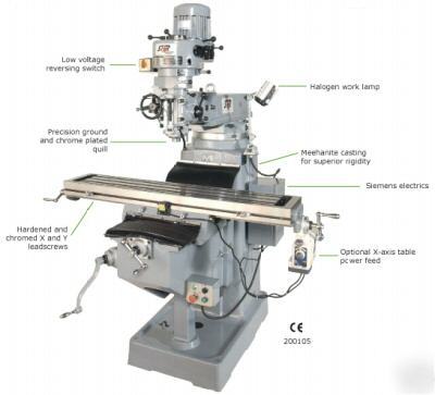 New star vertical milling machine 10 x 54 R8 spindle