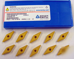 10 pcs korloy VNMG332-hf steels finish carbide inserts