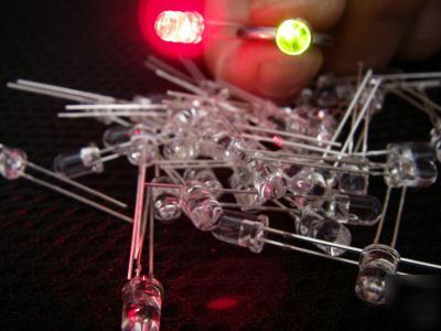 1000PCS,5MM bi-color flashing red/green clear led's,rg