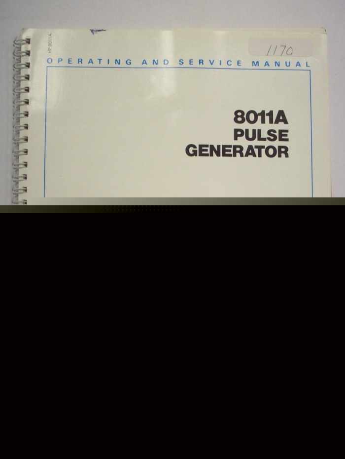 Hewlett-packard 8011A pulse generator operating/service