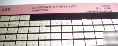 Kubota L35 tractor parts catalog book microfiche fiche