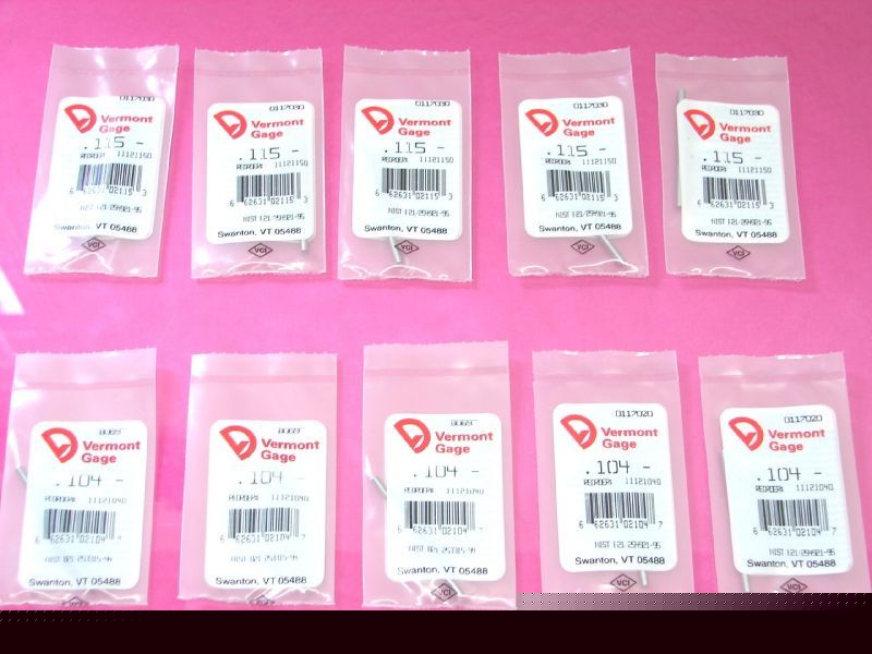 New 10 individual class zz high prec. steel pin gages